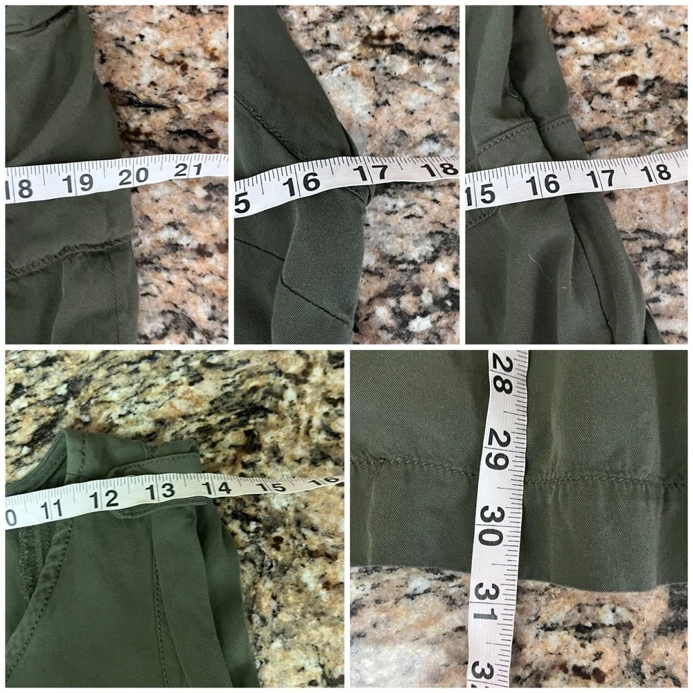 Free People Olive Green Utility Mini Dress Size 6 Sleeveless Pockets Casual Boho